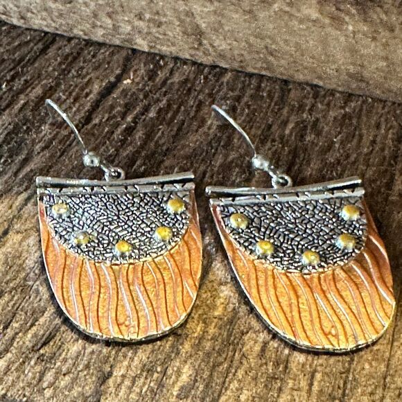 Handcrafted Bohemian Copper Dangle Earrings, Retro Ethnic Style , Gift Box - Picture 4 of 8